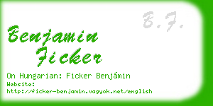 benjamin ficker business card